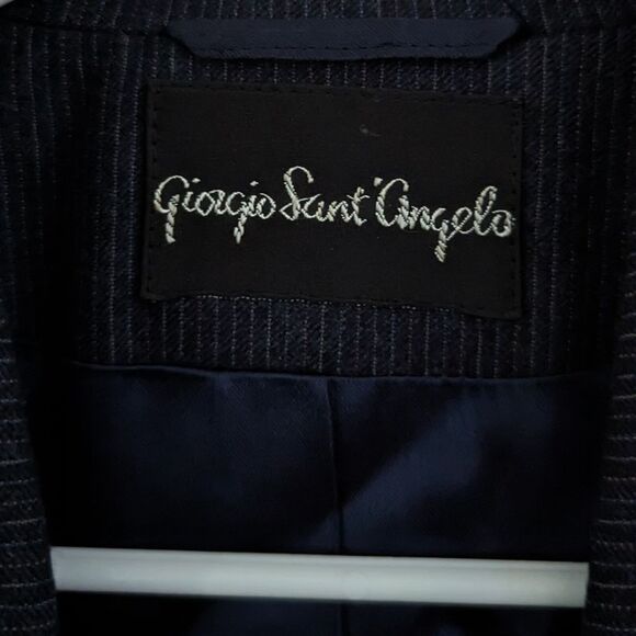 Women's Black Wool Blazer - Giorgio Sant’ Angelo - Size 8 - Single Button - Picture 4 of 8